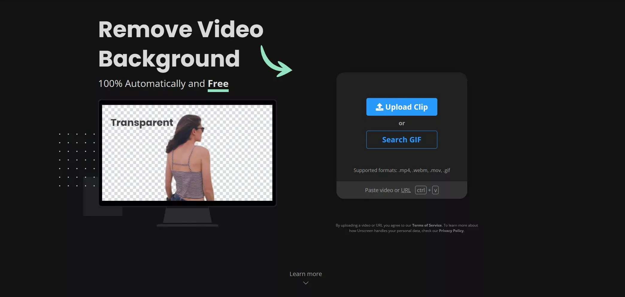 Unscreen удаление фона видео